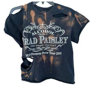Brad Paisley H20 Frozen Over Tour 2011 Distressed Women's T-shirt Western Wear M